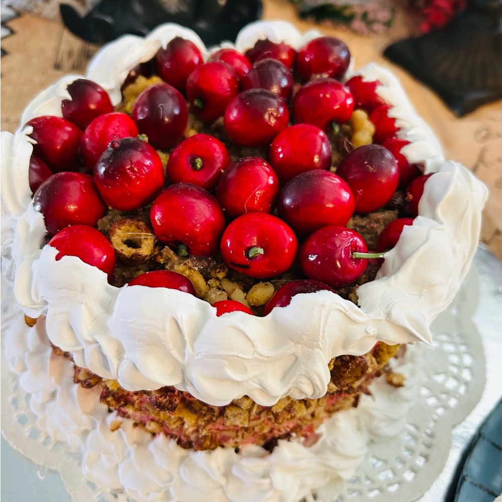 Faux cherry cheesecake